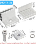 10 Pack Adjustable 35-50mm Solar Panel End Clamp Mounting Brackets In Anodized Aluminum Z Bracket Kit with dimensions and hardware shown