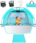 All In One Baby Beach Tent With Solar Powered Cooling Fan UPF 50 UV Protection Portable Sun Shade Canopy Shelter for toddlers