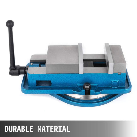 Top view of Beefy 3 Inch Milling Vise For Bench Clamp, High Precision CNC Vise With 360 Degree Swivel Base, Heavy Duty Jaw in solid iron.