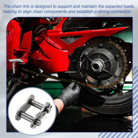 Heavy Duty ISO DIN 20B-1 Roller Chain Connecting Links With 31.75mm Pitch installed on motorcycle, showing chain and sprocket alignment.