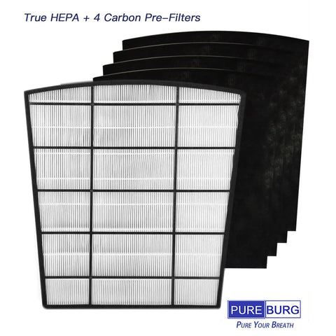 Replacement Filter Kit For Hunter HP800 Air Purifier With H13 True HEPA And Activated Carbon Pre Filters Includes One True HEPA And Four Carbon Pre Filters Easy Install Keeps Air Clean Of Fine Dust
