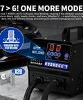 Powerful Auto Body Dent Repair Kit With 4200A Stud Welder, 7 Welding Modes, shown next to car and bolts.