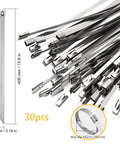 Heavy Duty Boss Grade Metal Zip Ties 15.8 Inch 304 Stainless Steel 270 Lbs Tensile Strength Locking Wire Ties detail