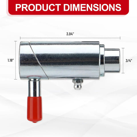 Heavy Duty 3/4 Inch Spring Loaded Twist Lock Plunger Pin With Slick Red Handle dimensions 3.04 x 1.18 x 3/4 inches.
