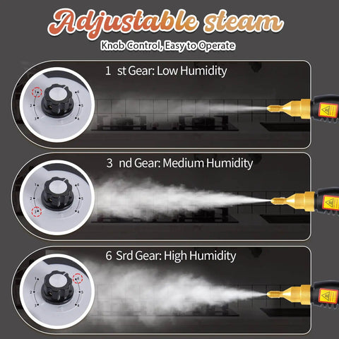 Nifty Handheld Steam Cleaner With 2500W Power And 1000ML Tank for adjusting steam settings: low, medium, high humidity levels.