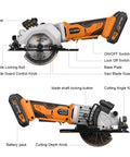 Hot Rodded Cordless Circular Saw With Laser Guide For Spot On Cuts Every Single Day features laser and controls for precise cutting.