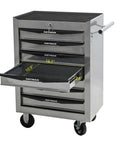 21 Inch Lockable Rolling Tool Chest With Tough As Nails Steel Build And Smooth Ball Bearing Slides Parking Brake Casters For Easy Shop Hopping, featuring open drawer dimensions.