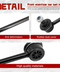 Close-up of 2 Pack Front Sway Bar Links For Hyundai Accent 2006 To 2011 And Kia Rio Rio5 2006 To 2011 Direct Fit Stabilizer Bar Links Replaces K80858 K80859 with rubber dust cover and steel material detail