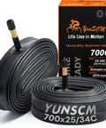 Two Pack Beefy Heavy Duty 700C Bike Inner Tubes With Schrader Valve Compatible With 700x25C 700x26C 700x28C 700x32C 700x34C Tires AV48