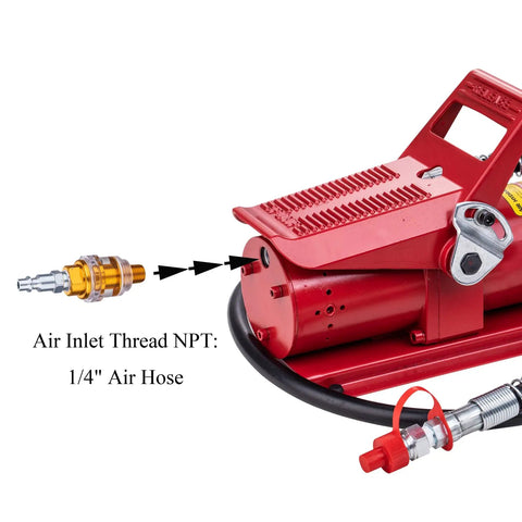 Built Like A Tank 10 Ton Air Powered Hydraulic Pump 10000 Psi Foot Control Tool With Quick Attach Swivel Air Line Lubricator Hose For No Sweat Shop Fixes And Serious Heavy Lifting