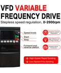 Kickass 1500 Watt Belt Sander With High Output Vfd Controller 72 By 2 Inch Wide Belt Grinder And Knife Sharpener Kit VFD panel with speed controls for variable frequency drive.