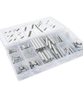 200 Piece Heavy Duty Compression And Extension Springs Assortment Kit With 20 Varied Styles Zinc Plated Steel Set in storage box
