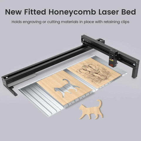 Tyvok honeycomb laser bed for laser engraver/cutter, aluminum, 400×400mm/400×300mm, wide fit, desktop protection