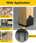 Stainless Steel 6x6 Post Base Bracket Set Adjustable Internal 5.5 by 5.5 Inch Mount for various floor types application