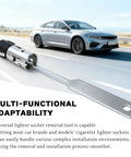 Universal Lighter Socket Removal Tool For Cars And Trucks, Quick Easy Cigarette Lighter Socket Extractor shown with vehicle