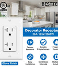 10 Pack 20 Amp Decor Wall Receptacles With Tamper Resistant Shutters, Wall Plate in Kitchen Background