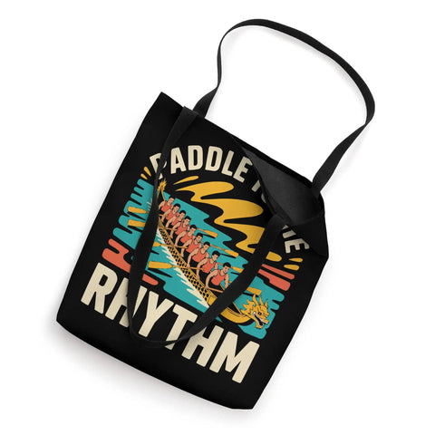 Dragon Boat Racing Tote Bag For Paddlers And Dragonboating Fans Ready For Race Day Gear And Dragon Boat Festival Vibes Perfect For Men And Women Paddlers Carry Your Paddle Towels Water Bottle And Gear In One Durable Bag with colorful dragon boat design.