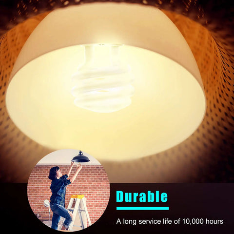 UL Listed 13W GU24 CFL Light Bulbs 2700K Warm White T2 Spiral with GU24 Base in ceiling fixture, easy install.