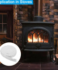 PATIKIL white ceramic fiber wood stove gasket rope, 1x1/8x157 in; front view with rope coil inset.