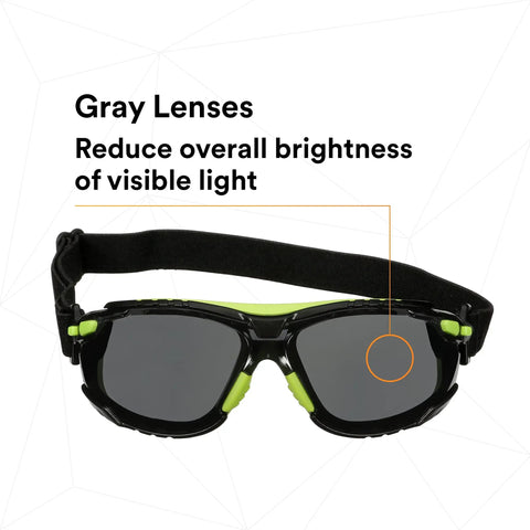 Safety goggles with gray lenses, lightweight design featuring Badass Anti Fog Coating Keeps Your Safety Gear Sleek And Clear Through Twenty Five Water Washes While Providing Bulletproof Scratch Shield For Any Hard Hat Hustle.