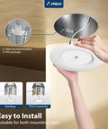 5 To 6 Inch LED Recessed Can Lights With PIR Motion Sensor, 5CCT, Auto On Within Ten Feet And Auto Off After Thirty Or One Hundred Twenty Seconds, No Sweat Install, 1 Pack, E26 base install