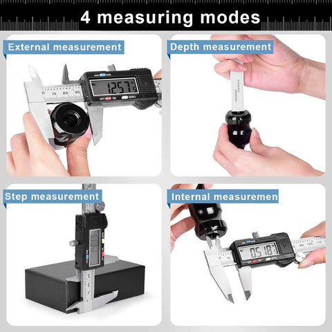 Four measurement modes of Waterproof Stainless Steel Digital Caliper 6 Inch 150mm With Large LCD Screen