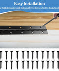 2 Piece Black Stainless Steel Piano Hinges With 24 Screws For Heavy Duty Cabinets And Rv Storage Boxes Built Tough As Nails For Diy Projects No Sweat Setup Rock Solid Continuous Hinge Kit shown during installation with screws.