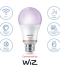 Lit Smart Light Bulbs 2 Pack Color Changing A19 LED 60W Equivalent 800 Lumens E26 Indoor Motion Sensor Dimmable Voice and App Control