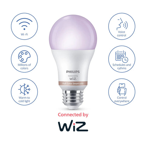 Lit Smart Light Bulbs 2 Pack Color Changing A19 LED 60W Equivalent 800 Lumens E26 Indoor Motion Sensor Dimmable Voice and App Control