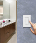 Person using Set It And Forget It Countdown Timer Switch For Fans And Lights, 3A 150W LED Ready in a bathroom setting