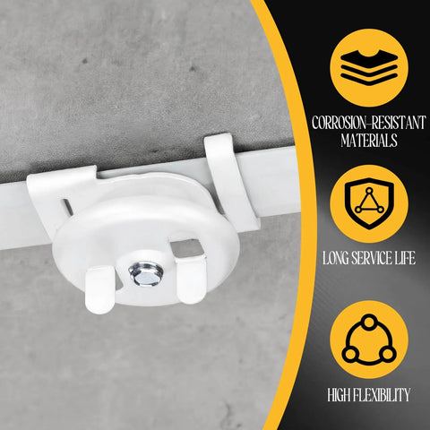 Easy Install Twist Clip For Electrical Fixtures With Wing Nut, White Spring Steel Mounting Clip For 15 16 Inch T Grid Drop Ceilings, No Drill Required, T Bar Ceiling Bracket, 25 Pack fixed to ceiling