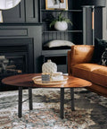 Living room with 20 Inch Metal Coffee Table Legs Set Of 2 With Industrial Black Finish - DIY End Table Legs For Custom Furniture Built-To-Last