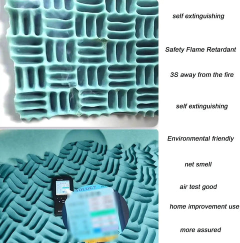 High Density Sound Proofing Foam Panels With Reliable Self Adhesive Back For Studio Home Office Noise Killer Fire Resistant Acoustic Tiles, patterned design.