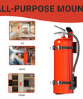 Heavy-Duty Fire Extinguisher Mount for 2.5-5 lb Dry Chemical Extinguishers in RV, boat, home settings with anti-vibration bracket