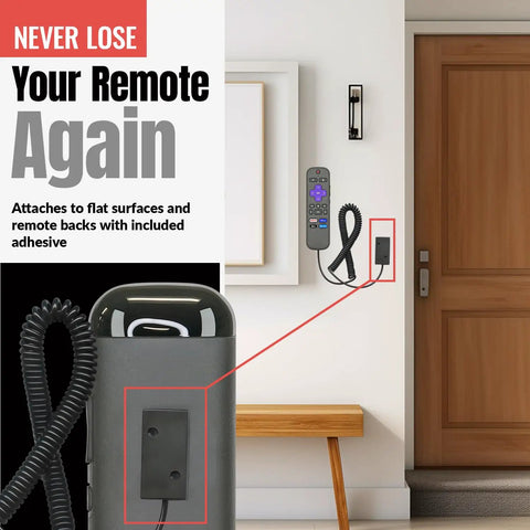 5 Pack Universal Coiled Security Cable Tether For Remotes With Hook And Loop Fastener Tape And Double Sided Adhesive on door wall