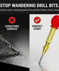 Heavy Duty Automatic Center Hole Punch Boss Level Adjustable Spring Guide With Hardened Steel Tip And Slick Cushion Grip for perfect drilling starts on metal.