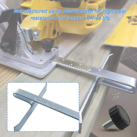 Rock Solid Circular Saw Rip Fence Guide for DCS570 DCS575 DCS577, featuring a sturdy metal construction for precise cuts.