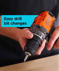 Close-up of 20V Max Cordless Drill Driver With Battery And Charger Included Powerful Torque For Screwdriving And Drilling