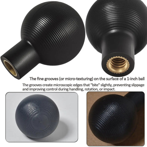 Versatile One Inch Ball Head With One Fourth Twenty Female Thread For RAM B Size Mounts 25mm Precision Ball Fits RAM B Size Double Socket Arms And All One Inch Mount Systems Textured Surface For Quick Secure Camera Rig Setup, black threaded adapter