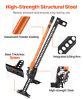 VEVOR 42 Inch Farm Jack 7000 Lbs High Lift Utility Ratchet Off Road Heavy Duty with galvanized powder coating and steel base.