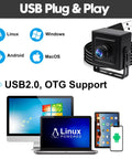 5MP Fisheye USB Camera With 200 Degree Ultra Wide Angle And Low Light Performance, IMX335 Sensor For Machine Vision And Security