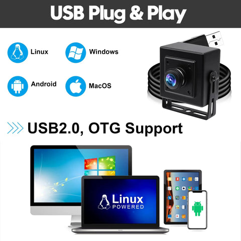 5MP Fisheye USB Camera With 200 Degree Ultra Wide Angle And Low Light Performance, IMX335 Sensor For Machine Vision And Security