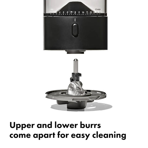 Compact Stainless Steel Conical Burr Electric Coffee Bean Grinder Delivers Smooth Daily Brews With Fine To Coarse Grinds For A Solid Daily Driver Fit That Works In Tight Spaces burrs detached for cleaning