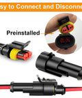Waterproof 16 AWG Wire Connectors Kit For Auto Electrical Systems With Quick Disconnect Pins 1 To 4 Pin Sets 26 Total Kits