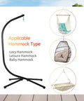 Hammock Chair Stand Built From Solid Steel For Indoor Or Outdoor Chill, Heavy Duty Frame Supports Up To 400 Lbs, 360 Degree Rotation