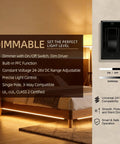 All In One Dimmer Switch And LED Driver For LED Strip Lights, UL Listed 24V 60W Slide Dimmer, Plug And Play Power Supply, Works With Single Pole Or 3 Way Circuits, 120VAC To 24VDC, Black Compact Space Saving Design installed on wall