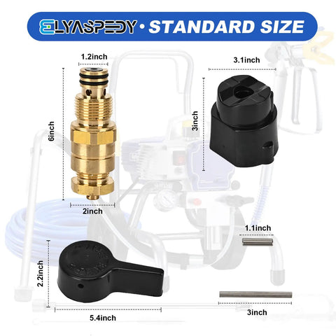 Prime Spray Valve Kit For Airless Sprayers, Titan 440 540 640 740 Compatible Drain Valve Upgrade, Stainless Steel Thimble, Heavy-Duty Build, Pro-Grade Quality, Long-Lasting Replacement For Airless Paint Machines, Aftermarket Parts For Pros And DIY, standard size parts