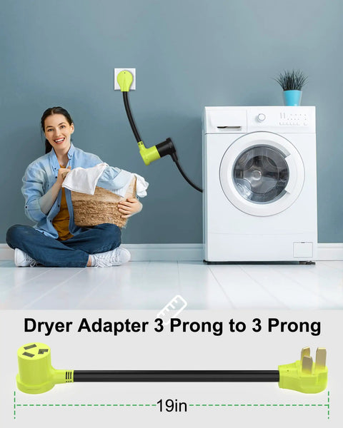 Top Shelf Nema 10 To 30 Dryer Adapter Heavy Duty Three Prong Power Converter 50 Amp Male To 30 Amp Female No Sweat Hook Up Cable for laundry
