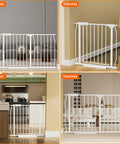 Extra Wide Baby Gate For Doorways And Stairs 48 To 53 Inches Wide, Walk Through Pressure Mounted Gate in hallway, stairway, kitchen, and doorway