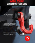 Three Quarters Inch D Ring Shackles With Snatch Block For Off Road Recovery And Heavy Duty Towing 45,000 Lbs Capacity Boosting Winch Power By Redirecting Load And Reducing Heat, interlocking magnets design